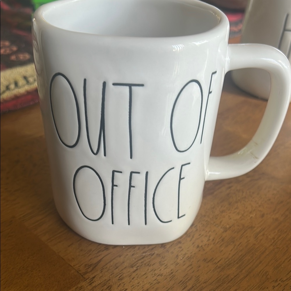 Rae Dunn White Office Mug with Minimalist Design